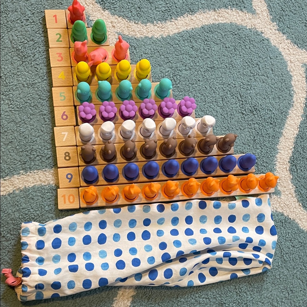 Lovevery Math Bars Number Titles and Nature Counters with bag